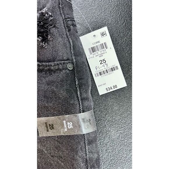 AND NOW THIS BLACK DISTRESSED JEAN SHORTS WOMENS SZ 25 NEW P1-48 - Picture 7 of 12